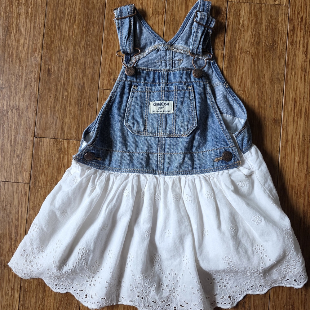 OshKosh B'gosh Blue Denim and White Skirtall